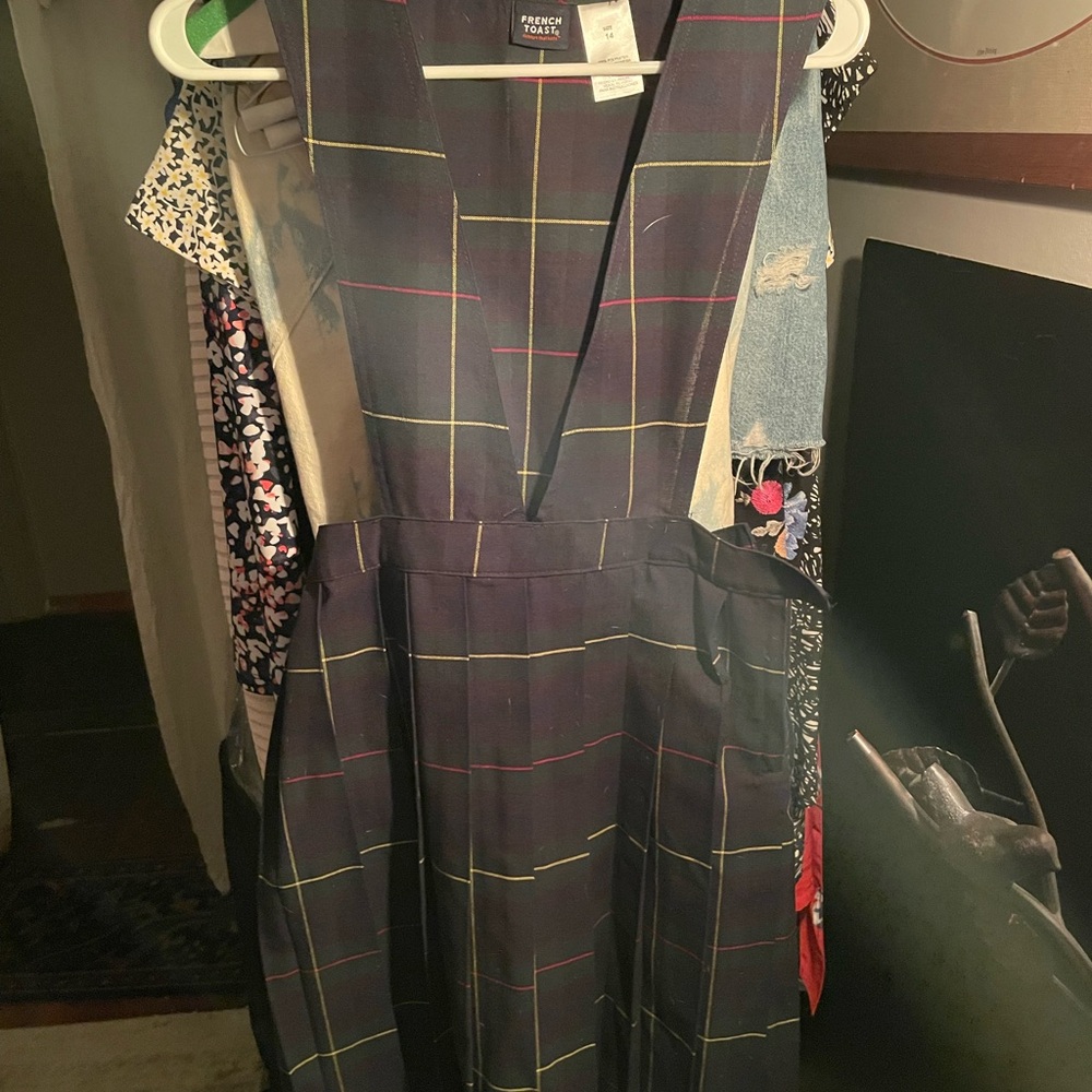 French Toast Plaid Jumpsuit - Black and Green